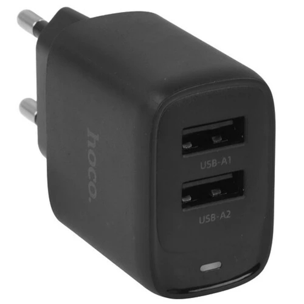 Зарядное устройство HOCO C141A, 2×USB-A, 12 Вт, чёрный