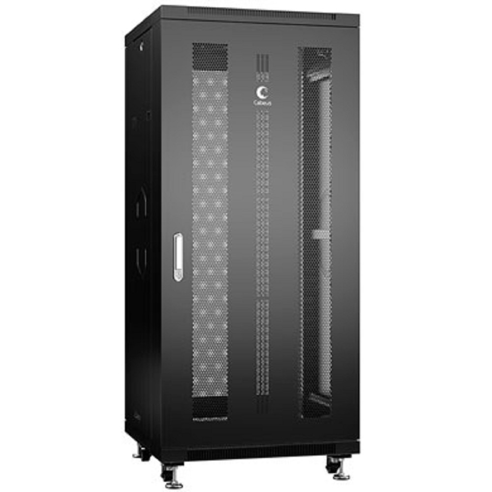 Шкаф Cabeus ND-05C-27U60/100-BK, 27U, 600×1000 мм, перфорированные двери, черный