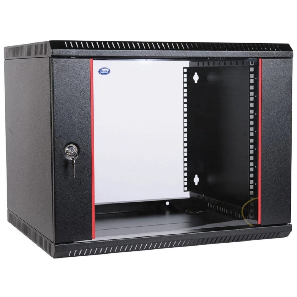 Шкаф настенный ЦМО ШРН-Э-6.650-9005, 19", 6U, стекло, разборный, чёрный