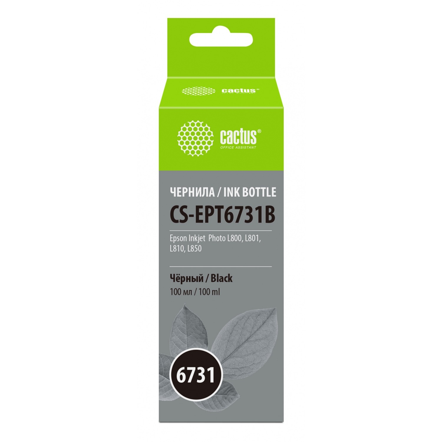 Чернила Cactus CS-EPT6731B T6731, черный, 100 мл, для Epson