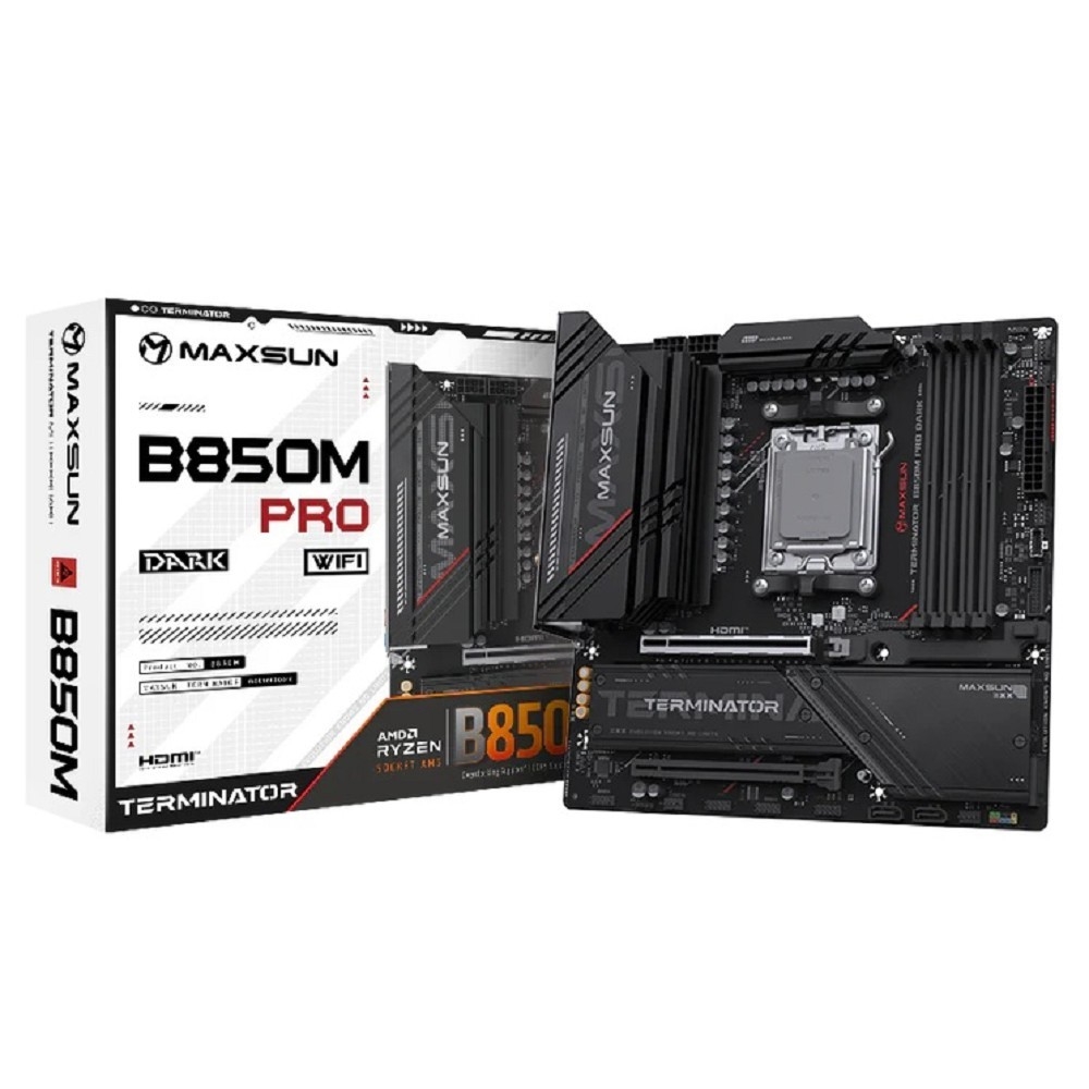 Материнская плата Maxsun MS-Terminator B850M PRO DARK WIFI, AM5, microATX, DDR5