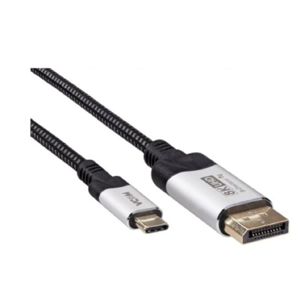 Кабель-адаптер VCOM CU422VB-1.8, DisplayPort — USB Type-C, 8K@60Hz, 1.8 м