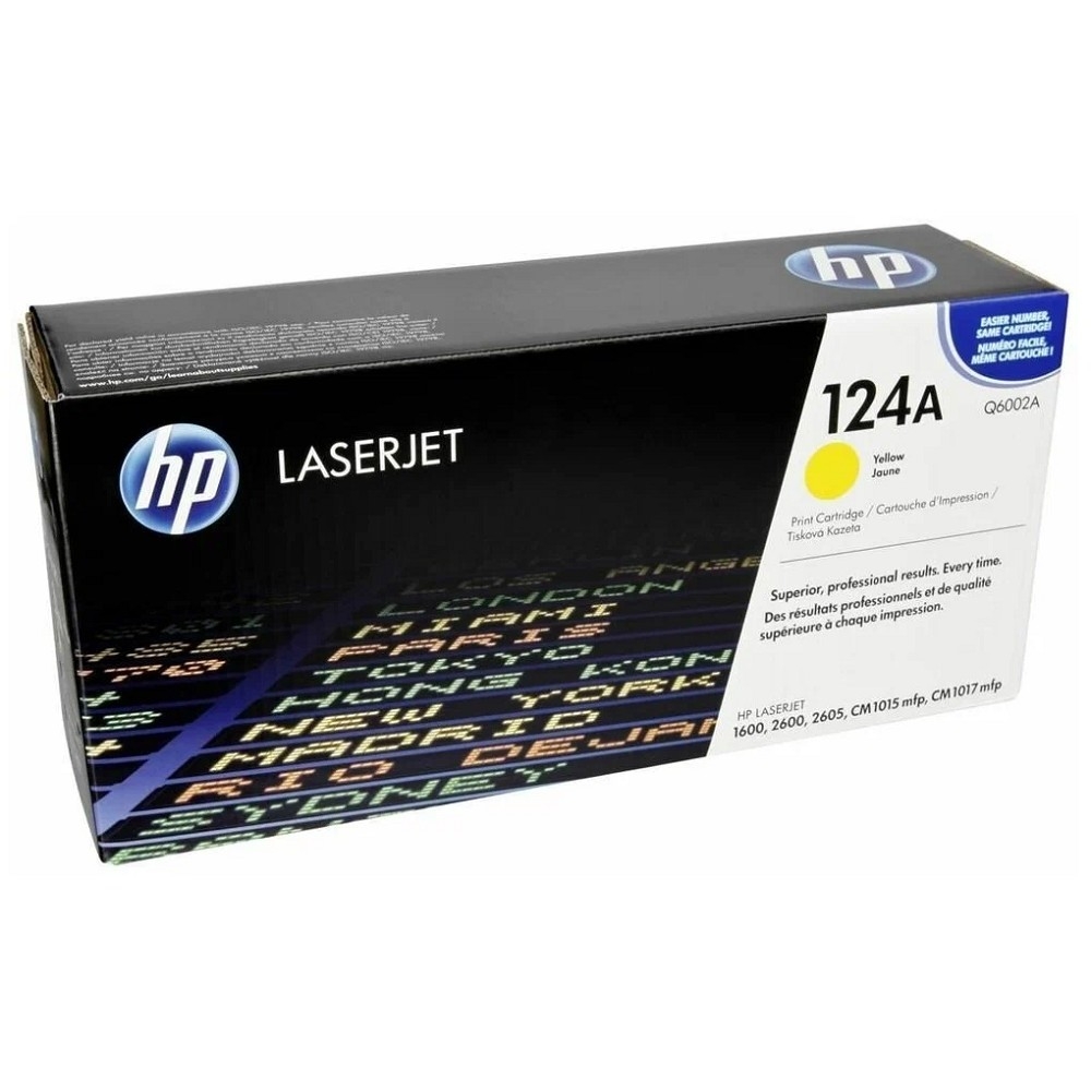 Тонер-картридж HP Q6002A, 124A, желтый, 2500 стр.