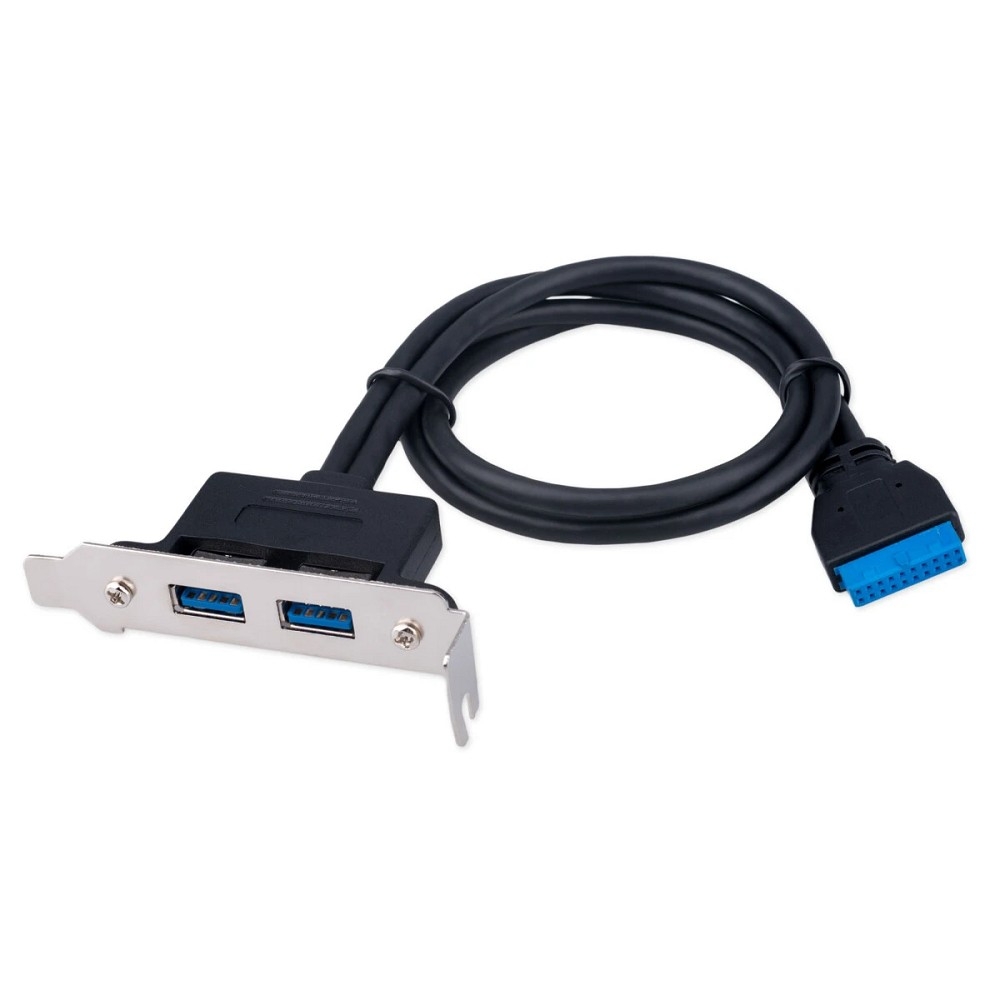 Планка Cablexpert CC-USB3-RECEPTACLE-LP, USB 3.0, 2 порта, низкопрофильная