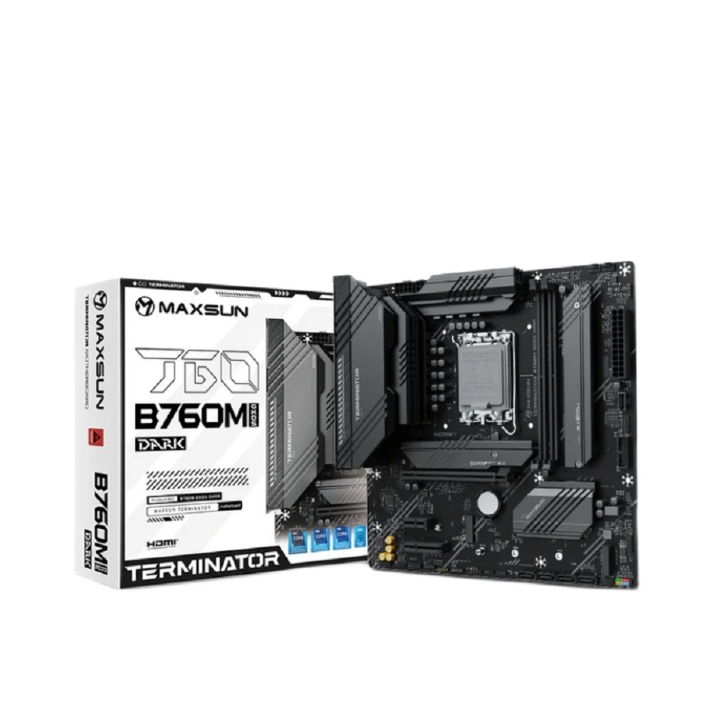 Материнская плата MAXSUN MS-Terminator B760M GKD5 DARK, Socket 1700, mATX, DDR5