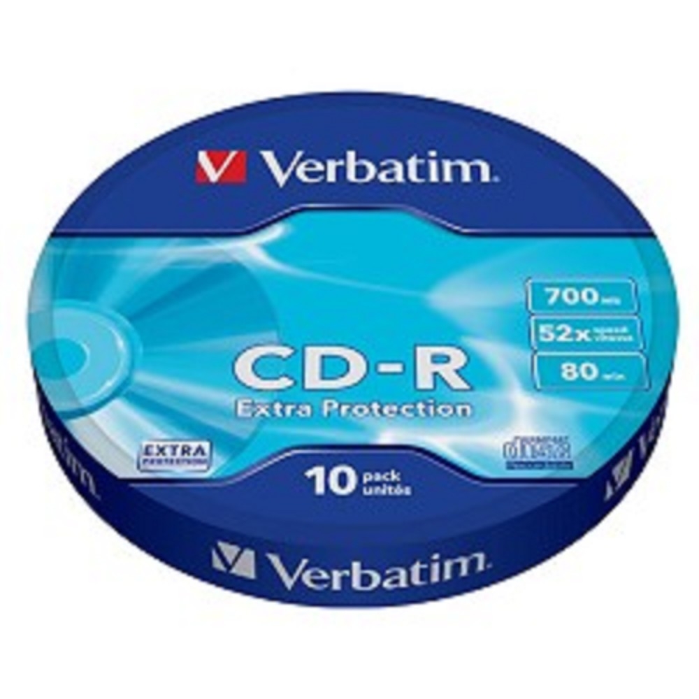 Диски Verbatim 43725, CD-R, 10шт, 52x, 700МБ