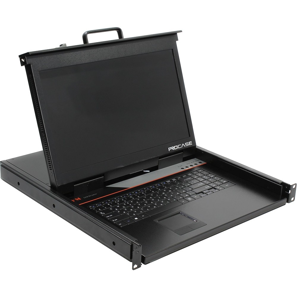 Консоль KVM Procase E1701HD, 1 порт, LCD 17", однорельсовая