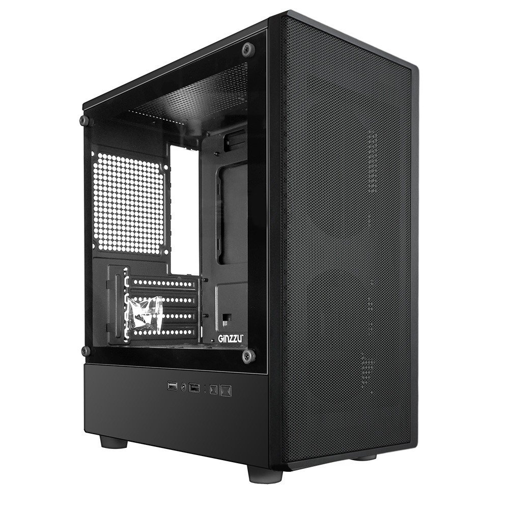 Корпус Ginzzu CL401, Micro-ATX, ATX БП, до 280 мм, сталь, чёрный