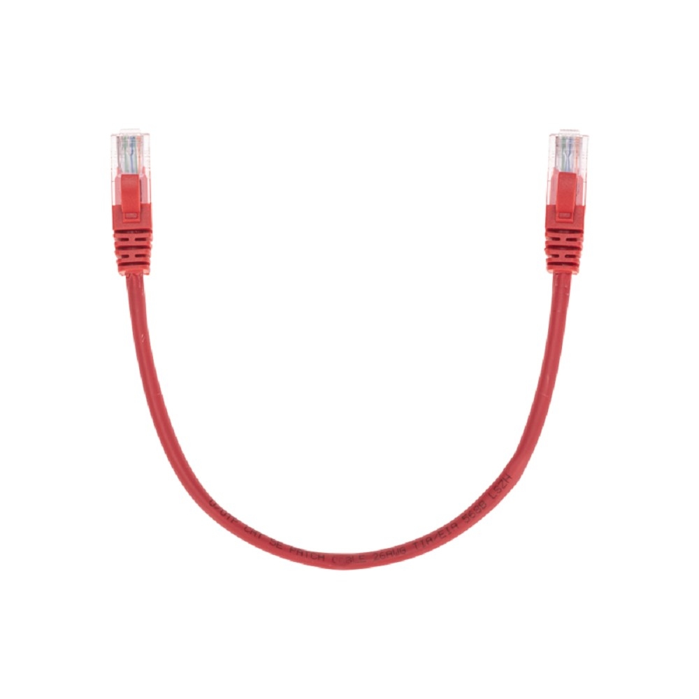 Патч-корд REXANT 02-0103-03, U/UTP Cat.5e, RJ45—RJ45, 26AWG, LSZH, 0,3 м, красный