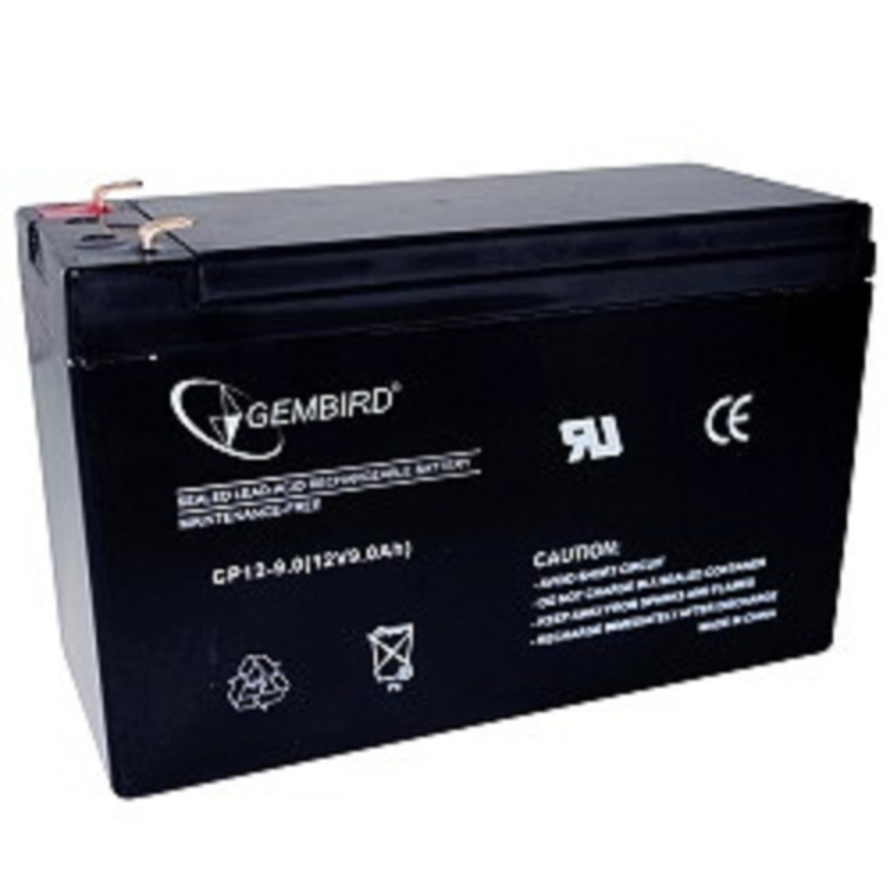 Аккумулятор Energenie BAT-12V9AH, 12 В, 9 А·ч, свинцово-кислотный, клеммы F2