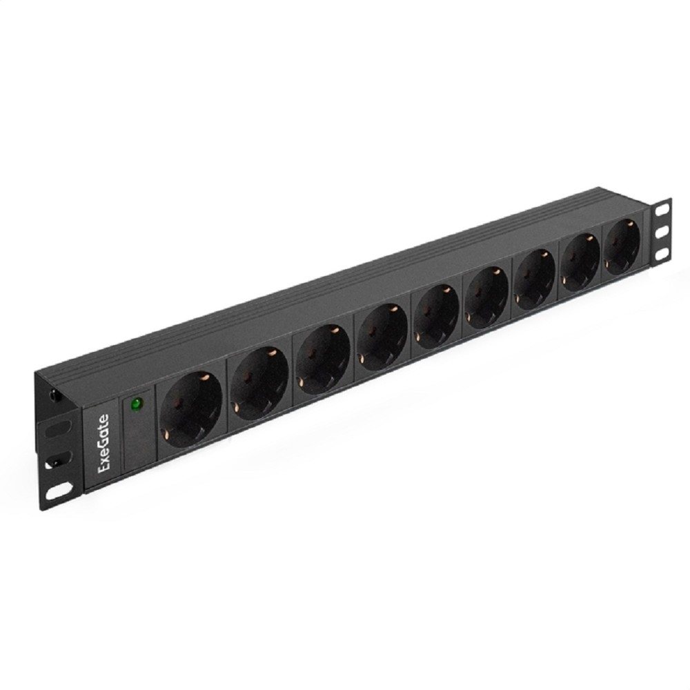 Блок розеток ExeGate EX280853RUS, 9×Schuko, C20, 16A, 1U