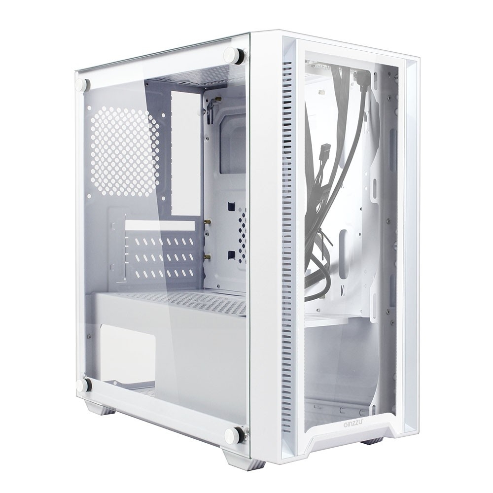 Корпус Ginzzu CL520, Mini Tower, mATX, 2×USB2+1×USB3, белый