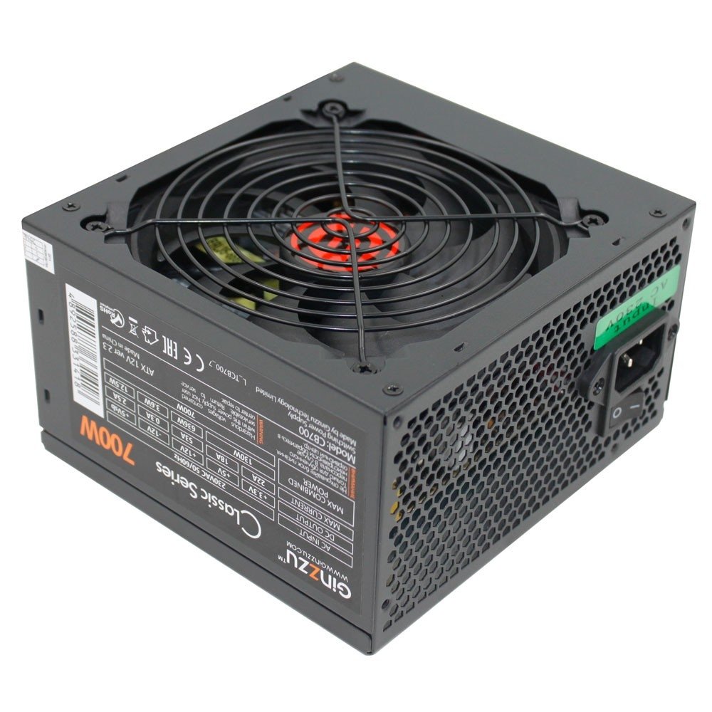 Блок питания Ginzzu CB700, 700W, 24+4pin, 2×PCI-E, 6×SATA