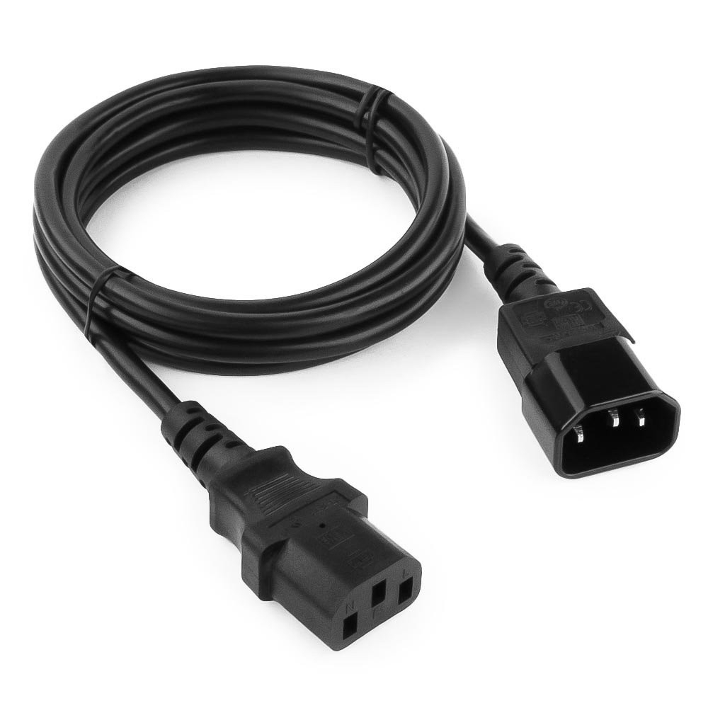 Кабель питания Cablexpert PC-189, C13-C14, 1,8 м, 6 А, с заземлением