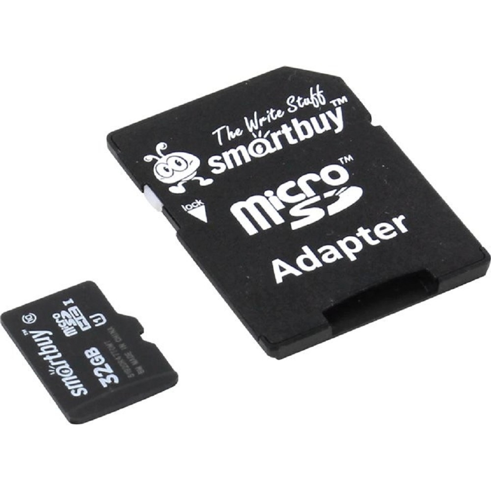 Карта памяти Micro Smartbuy SB32GBSDCL10-01, microSDHC 32 ГБ, Class 10, с адаптером