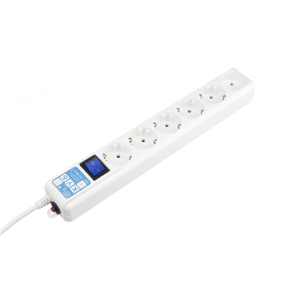 Сетевой фильтр PowerCube SPL6-16-P-5М, 6 розеток, 16 А, кабель 5 м