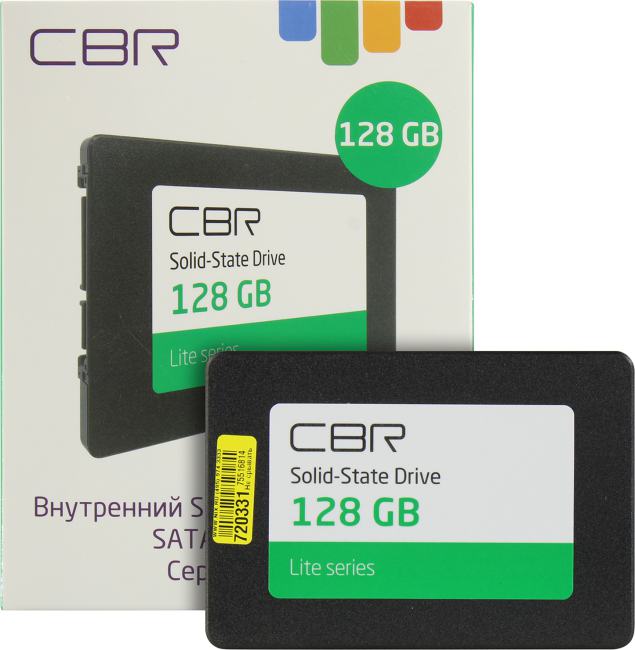 SSD CBR Lite SSD-128GB-2.5-LT22, 128 ГБ, 2.5", SATA III, 3D TLC NAND