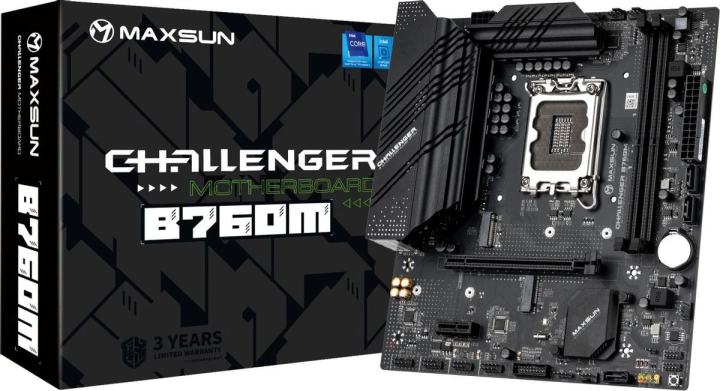 Материнская плата Maxsun MS-Challenger B760M, LGA1700, Intel B760, 2×DDR4, 2×M.2, microATX