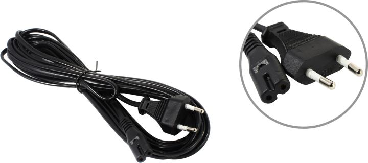 Кабель питания 5bites PC305-50A, CEE 7/16 — IEC-320-C7, 2×0.5 мм², 6 А, 5 м
