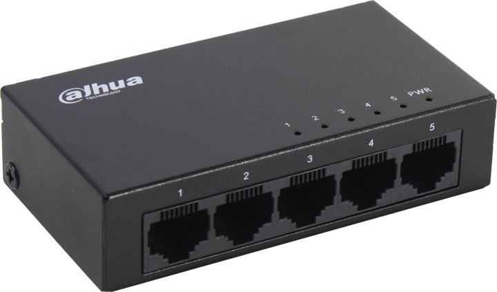 Коммутатор Dahua DH-PFS3005-5GT, неуправляемый, 5×1GbE RJ45, 10 Гбит/с, металл