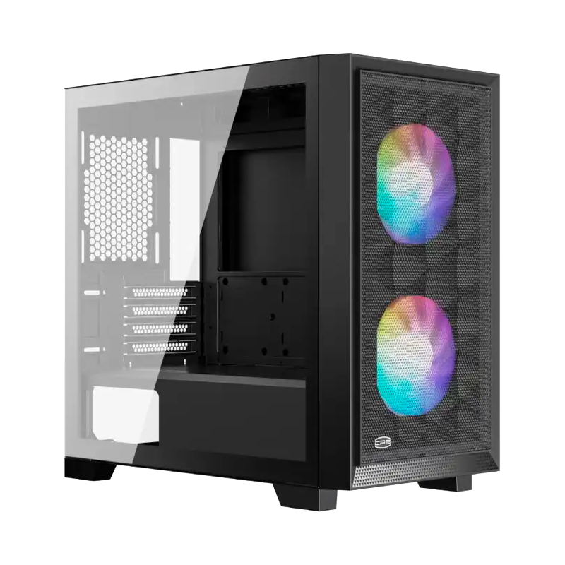 Корпус PCCooler C3D310 BK ARGB, Mini-Tower, mATX/mITX, TG, Mesh, 2×120 мм ARGB