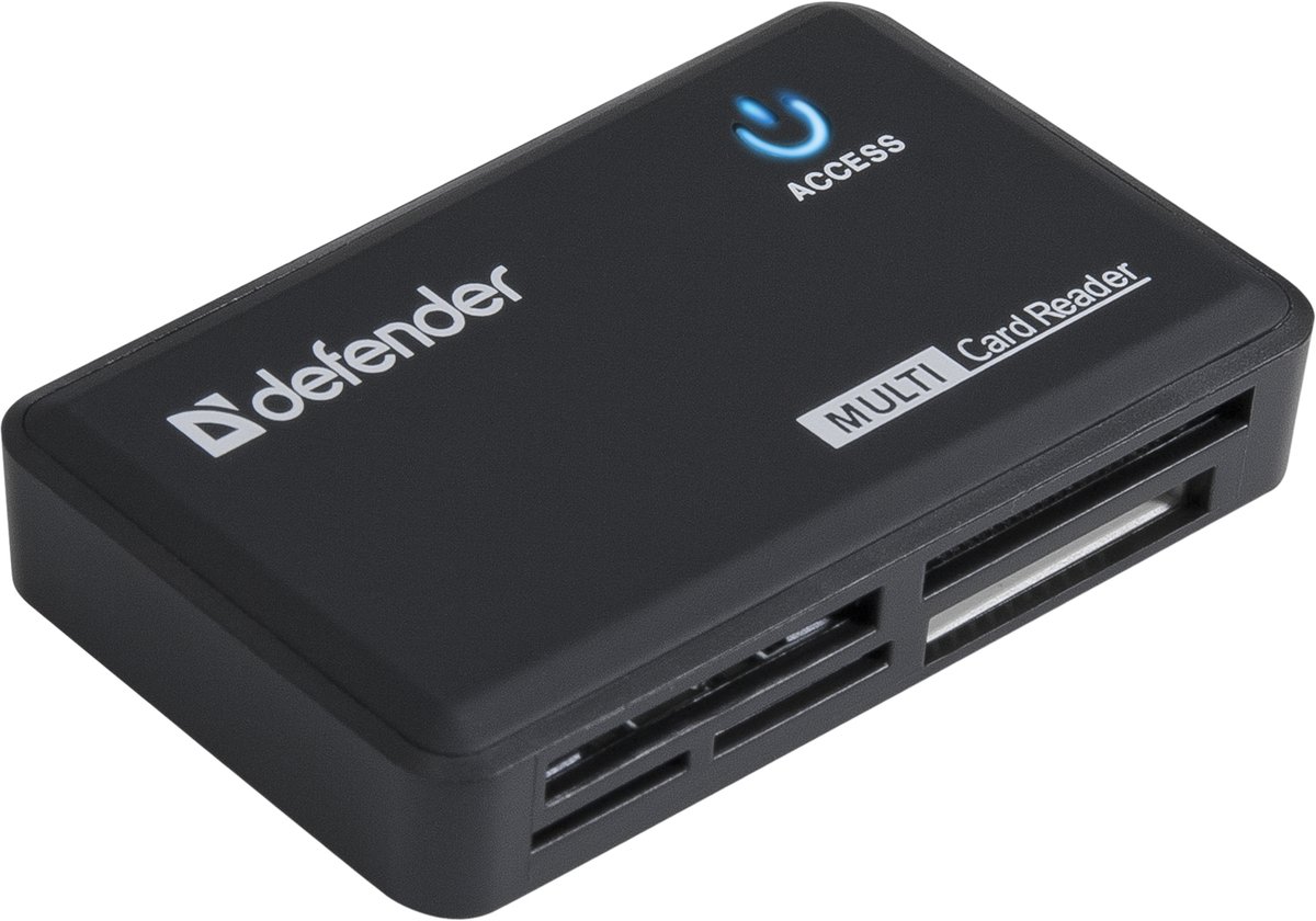 Кардридер Defender Optimus 83501, USB 2.0, 5 слотов, CF/SD/MS/MMC/xD