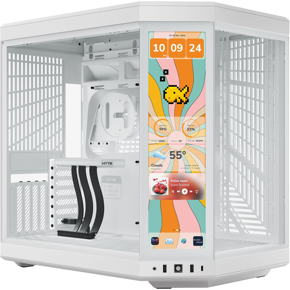 Корпус HYTE CS-HYTE-Y70TTI-WW, Y70 Touch Infinite, Midi-Tower, белый