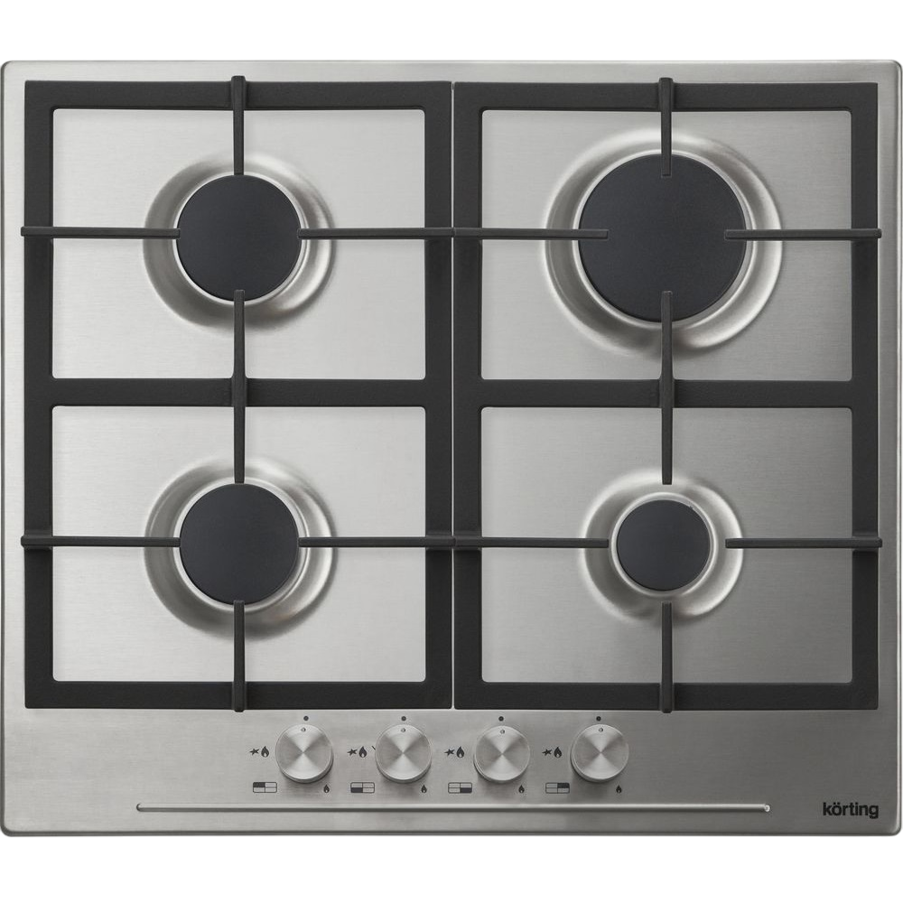 Варочная панель Korting HG 665 CX, газовая, 4 конфорки, 60×51 см, нержавеющая сталь