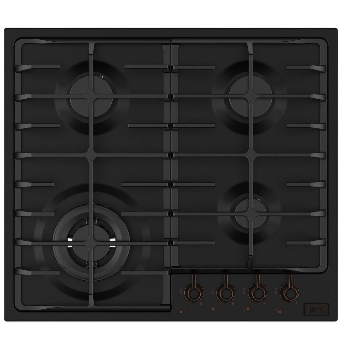 Варочная поверхность Korting HG 674 CTCN, газовая, 60 см, 4 конфорки, WOK, газ-контроль