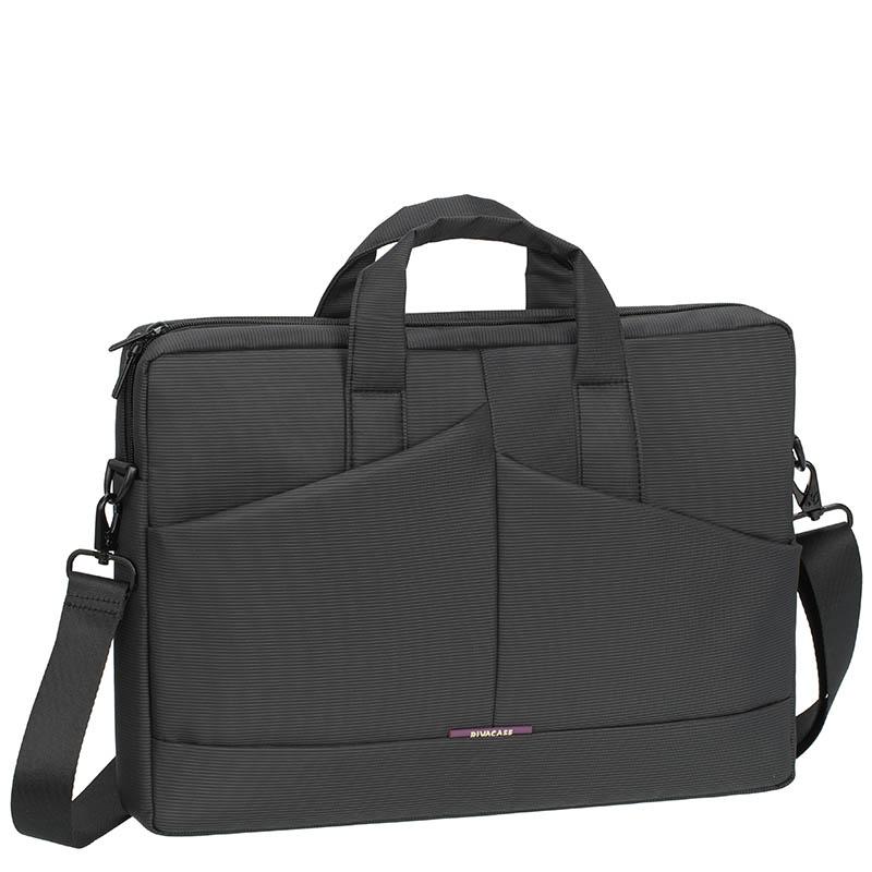 Сумка для ноутбука RIVA 8731 GREY, 15.6", полиэстер, 2 отсека, серая