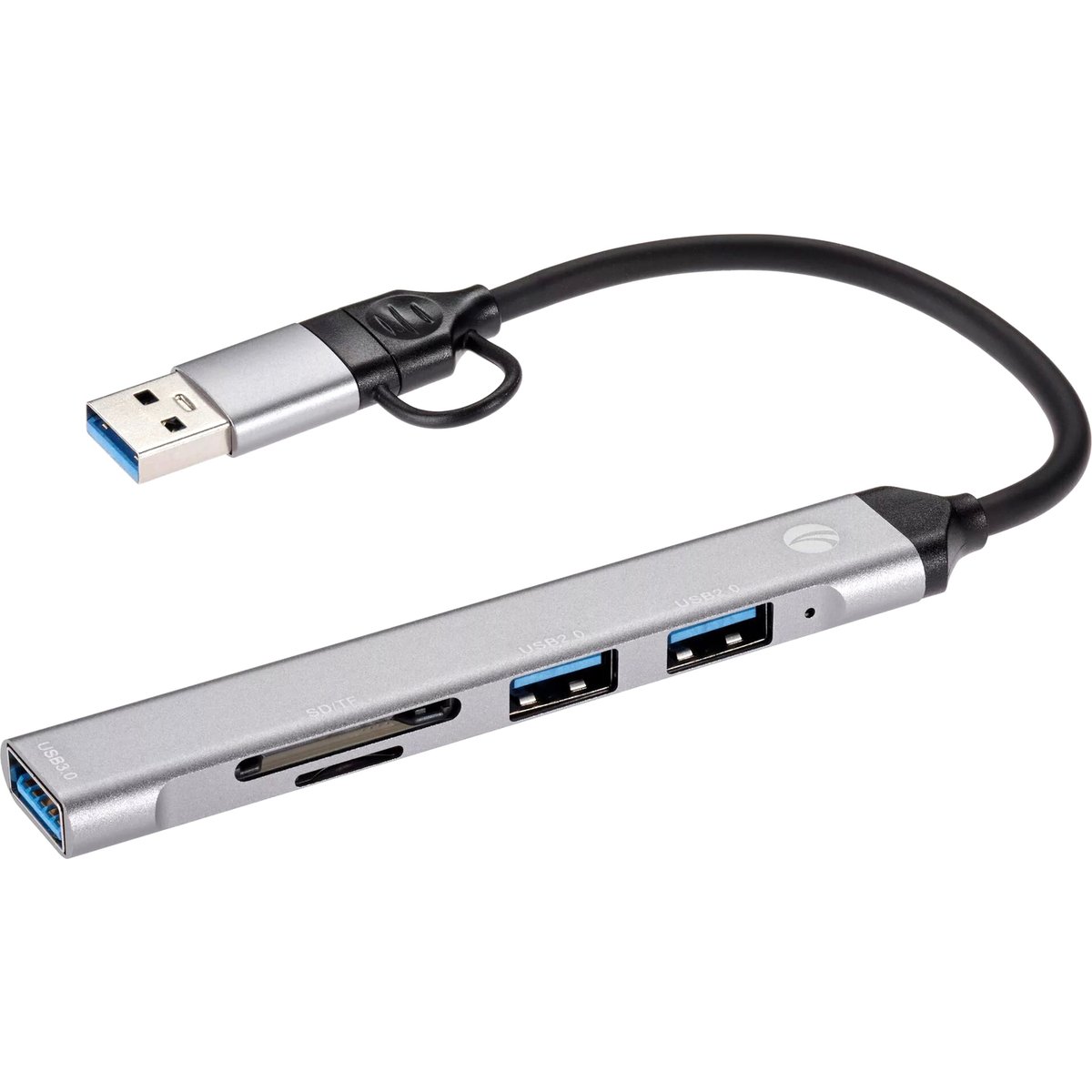 Хаб VCOM DH297, USB Type-C, USB 3.0, 2xUSB 2.0, SD, TF