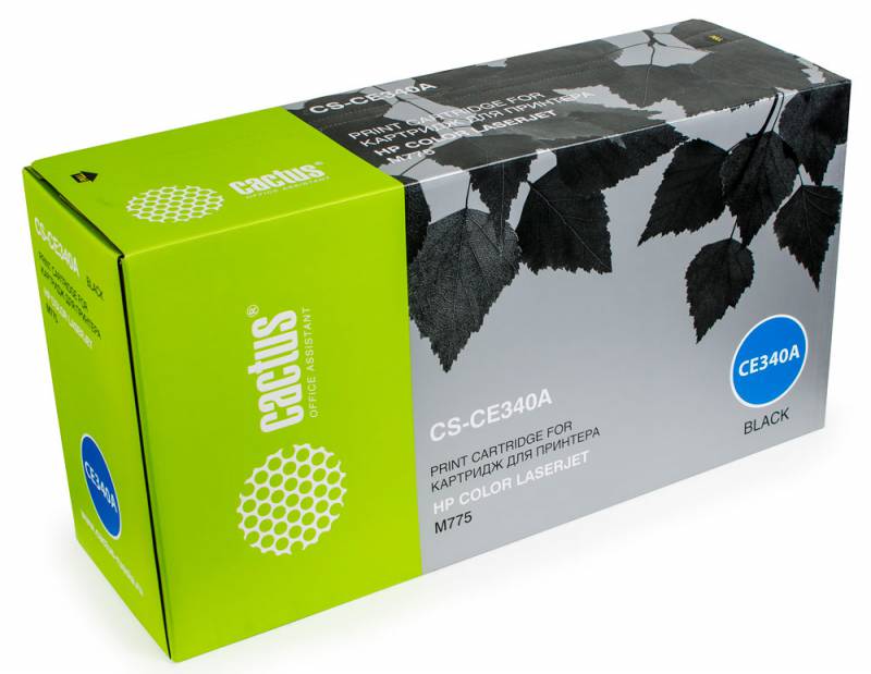 Картридж CACTUS CS-CE340A, чёрный, 13 500 страниц, для HP Color LaserJet M775