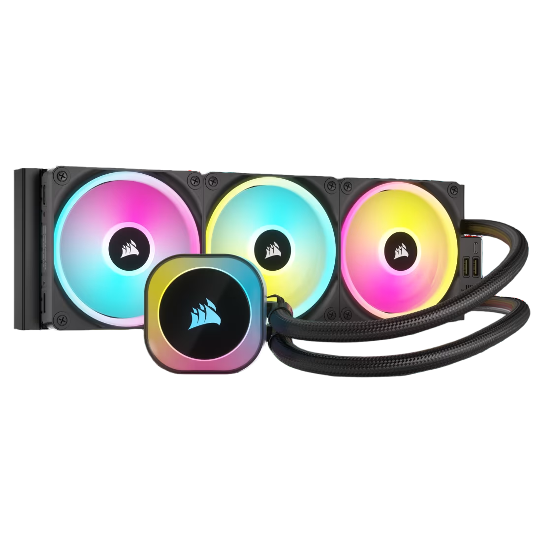 СЖО Corsair CW-9061003-WW, iCUE LINK H150i RGB, 360 мм, 3×120 мм, RGB