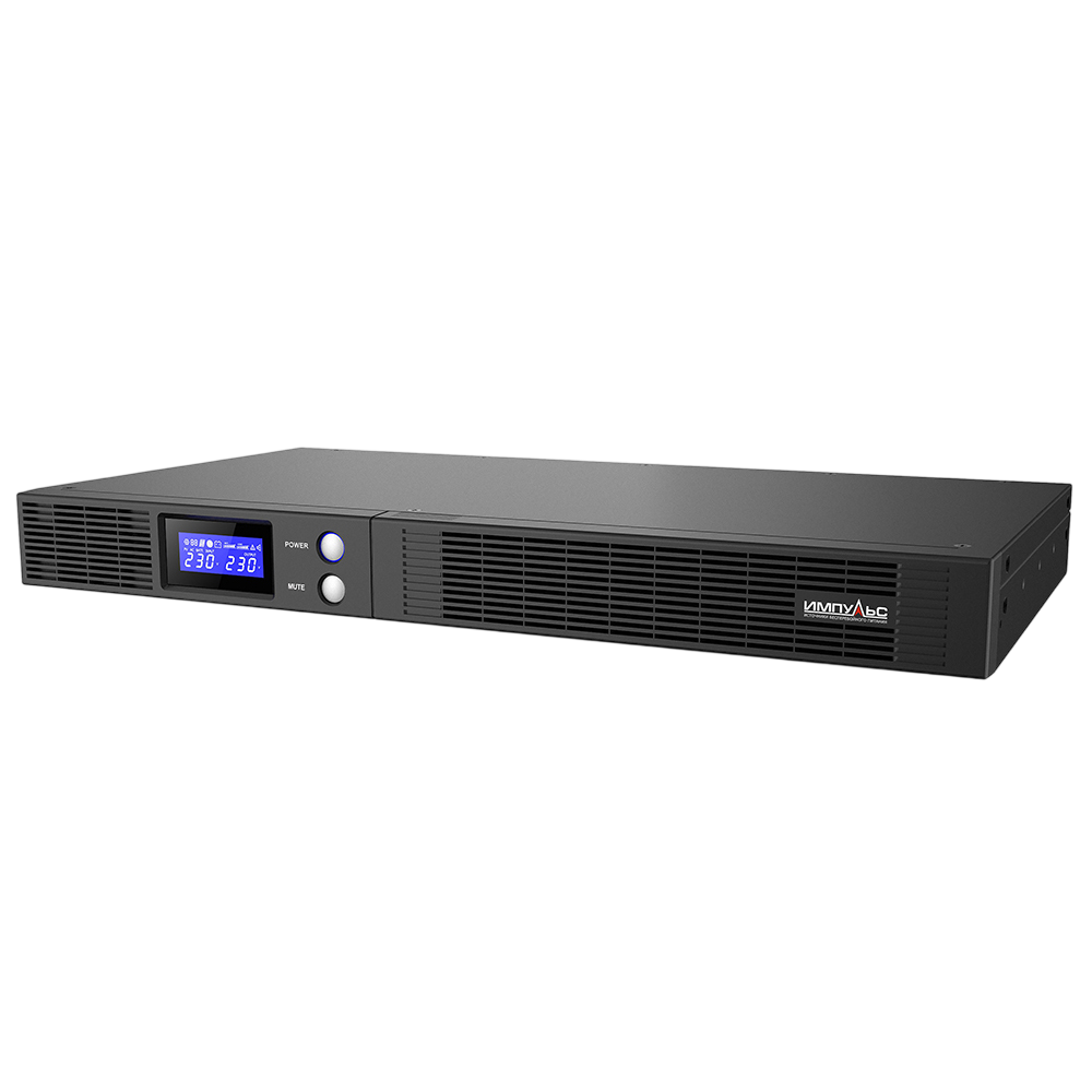 ИБП Импульс SL10201 СЛИМ 1000, линейно-интерактивный, 1000 ВА/600 Вт, 1U, LCD