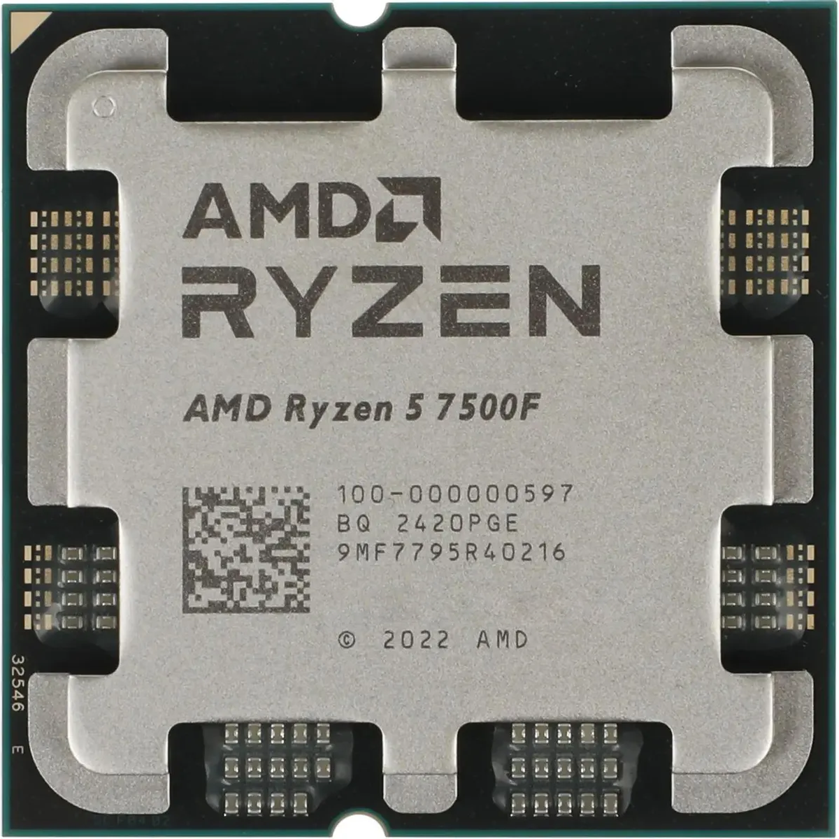 Процессор AMD Ryzen 5 7500F, AM5, 6 ядер/12 потоков, 3.7–5.0 ГГц, 65 Вт