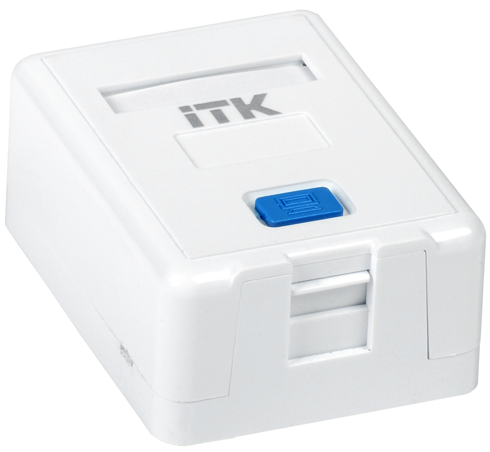 Корпус настенной розетки ITK CS2-012, 1 модуль Keystone Jack, белый