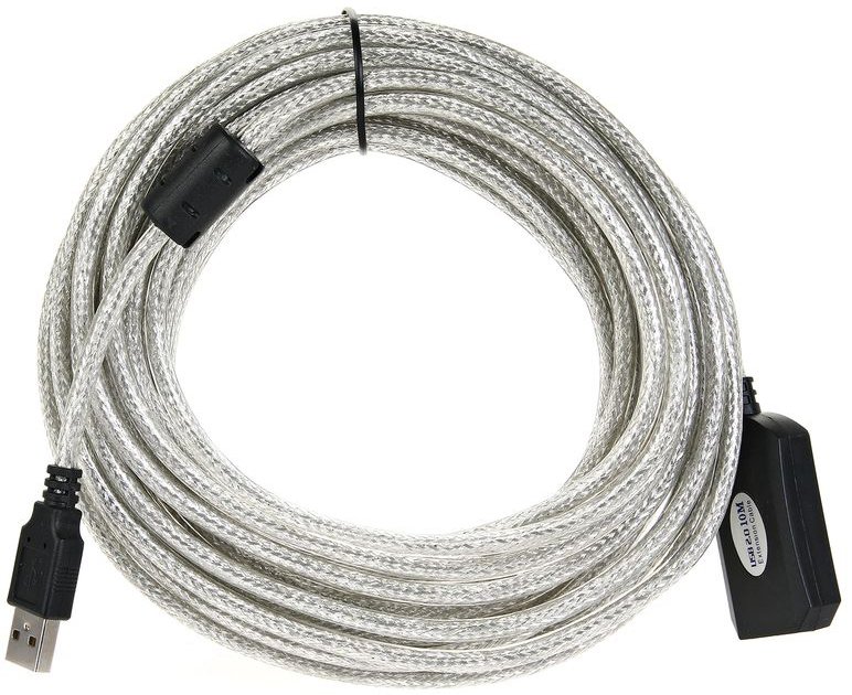 Кабель-адаптер Vcom VUS7049-10M, USB 2.0 A вилка — A розетка, активный, 10 м