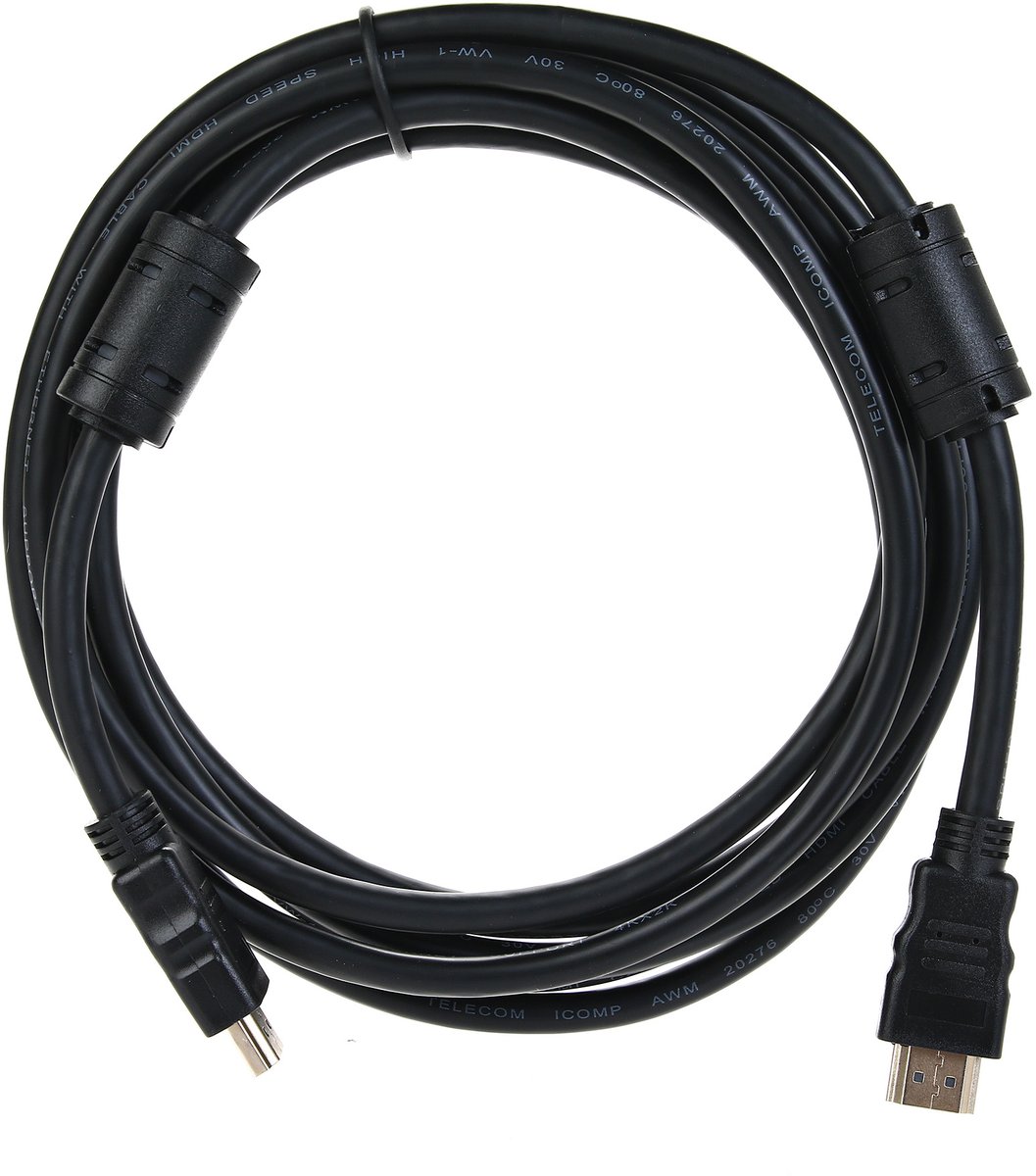 Кабель HDMI Telecom TCG200F-3M, HDMI-HDMI, ver 2.0, 3D/Ethernet, 3 м
