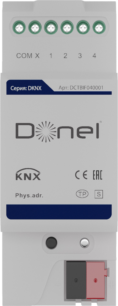 Интерфейс Donel DCTBIF040001, KNX, 4 канала, DIN