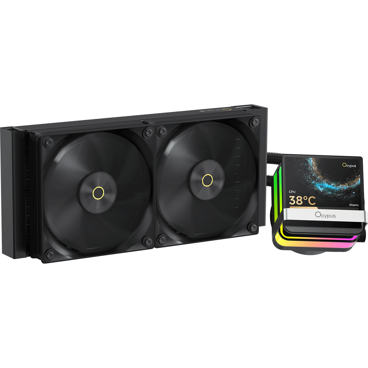 Система жидкостного охлаждения Ocypus Sigma L24 PRO BK Sigma-L24-BK2ANWL00P-GL, 240 мм, 2×120 мм, ARGB, LGA 1851/1700/1200/115X, AM4/AM5