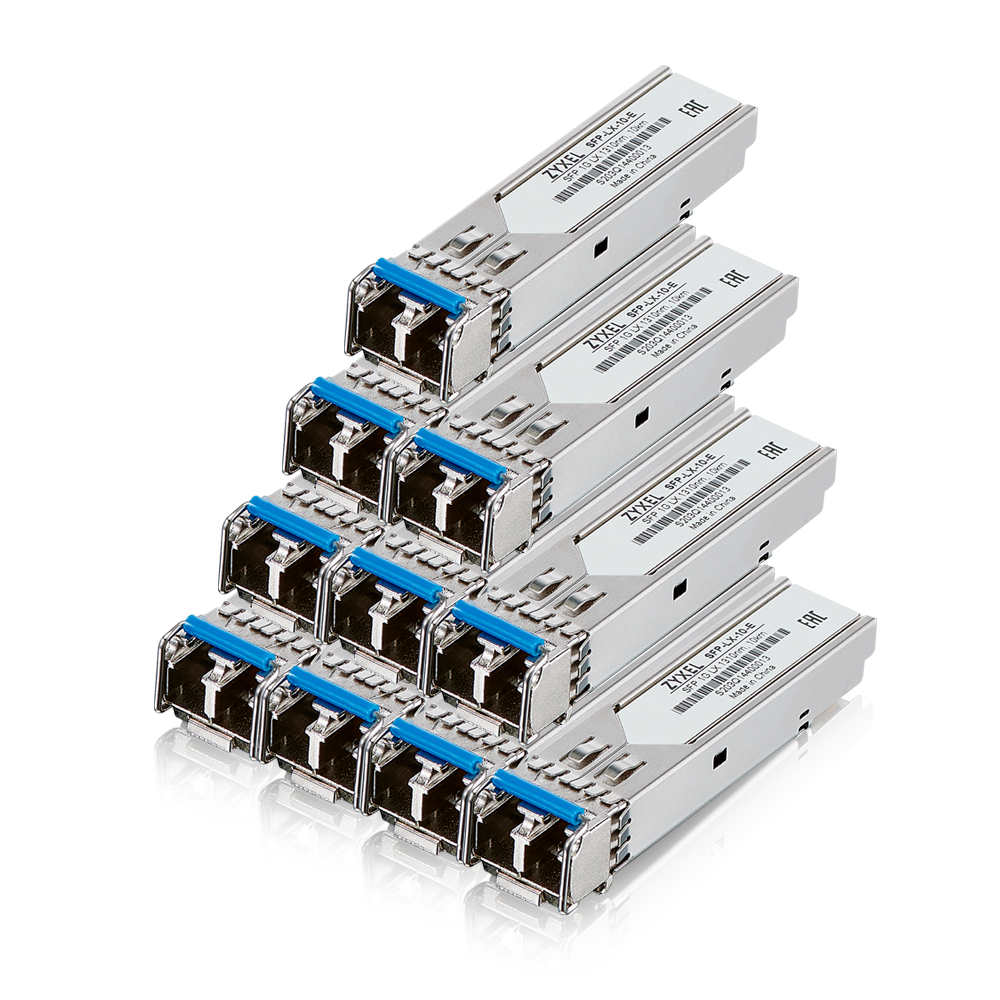 Оптический модуль Zyxel SFP-LX-10-E, SFP, 1000 Мбит/с, SMF, LC, 1310 нм, 10 км, комплект 10 шт