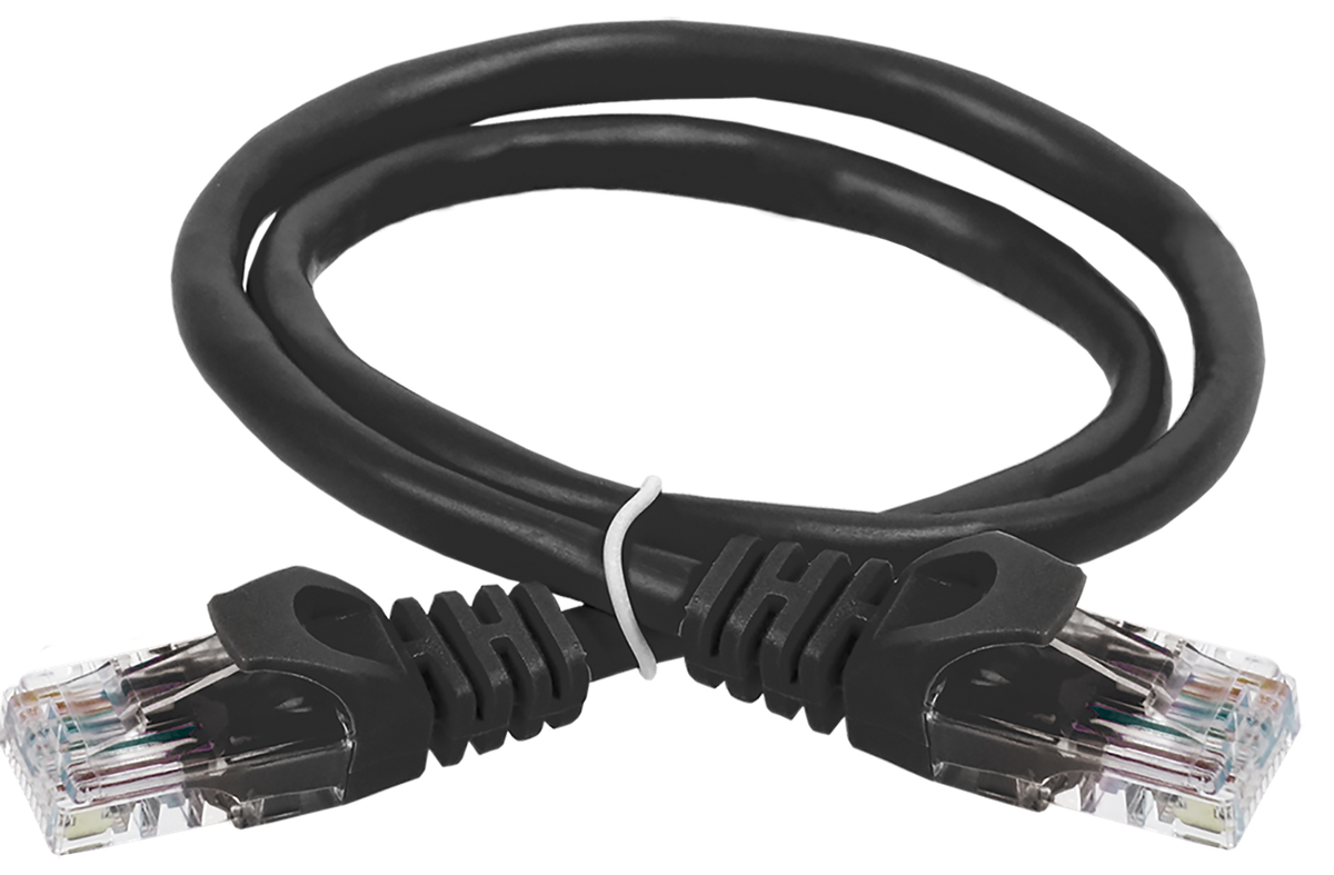 Патч-корд ITK PC09-C5EU-1M, кат.5e UTP, 1 м, черный