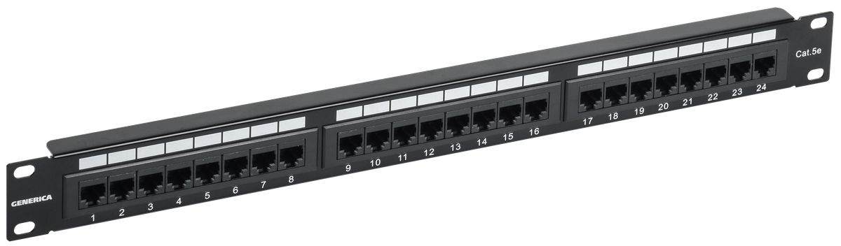 Патч-панель ITK PP24-1UC5EU-K05-G, 19", 1U, 24×RJ-45 кат.5e