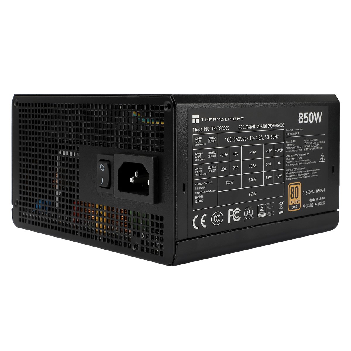 Блок питания Thermalright TR-TG 850S, 850 Вт, 80 PLUS Gold, ATX 3.0, PCIe 5.0