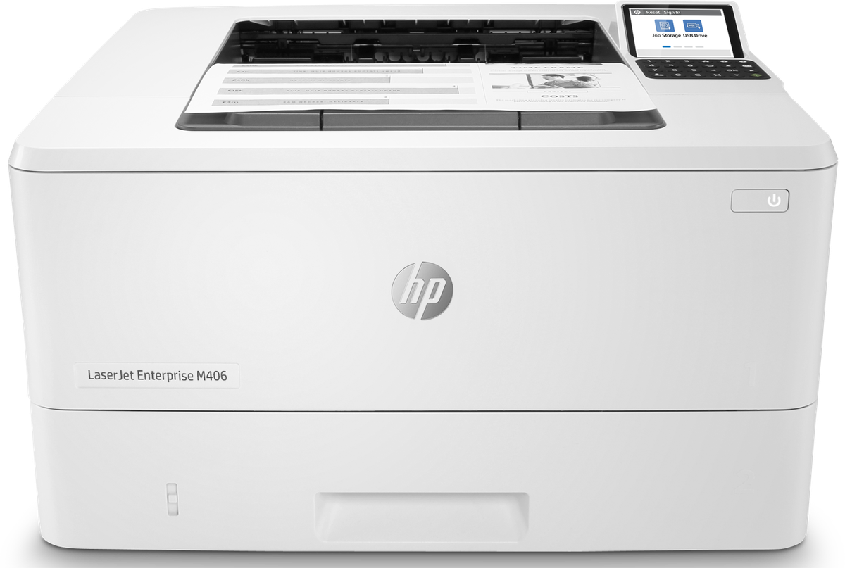 Принтер HP LaserJet Enterprise M406dn, A4, ч/б, 38 стр/мин, дуплекс, Ethernet