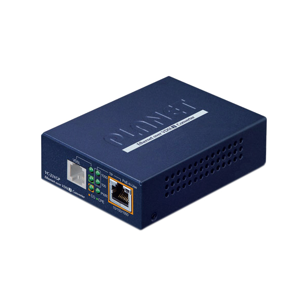Медиаконвертер PLANET VC-231GP, 1×GbE PoE+→VDSL2, 30W