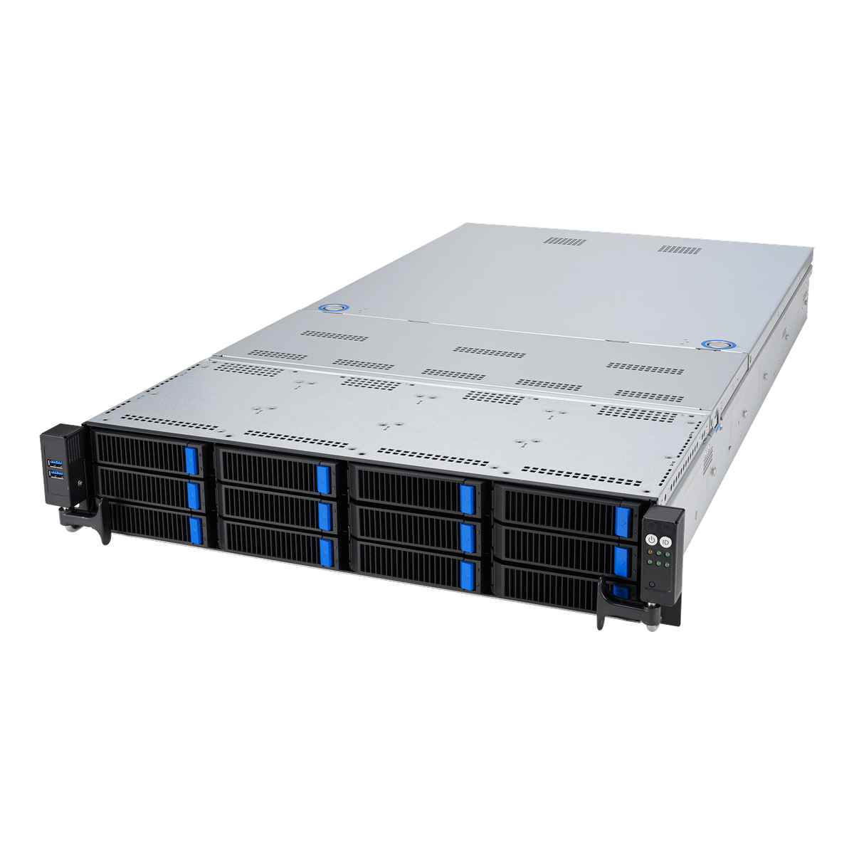 Серверная платформа/ ASUS RS720-E11-RS12U, 2U, 2 x LGA4677,  32 DIMM DDR5, 12=8 x NVMe/SAS*/SATA + 4 NVMe/SATA hs, 2 x M.2 slot, 2 x 10Gbe (X710) RJ45 port,Up to 8 slots PCIe 5.0, 1 x OCP 3.0, 1+1 1600W