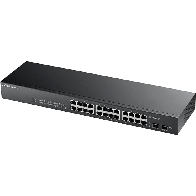Коммутатор Zyxel GS1900-24-EU0102F, Smart L2, 24×1GbE, 2×SFP, 19", fanless
