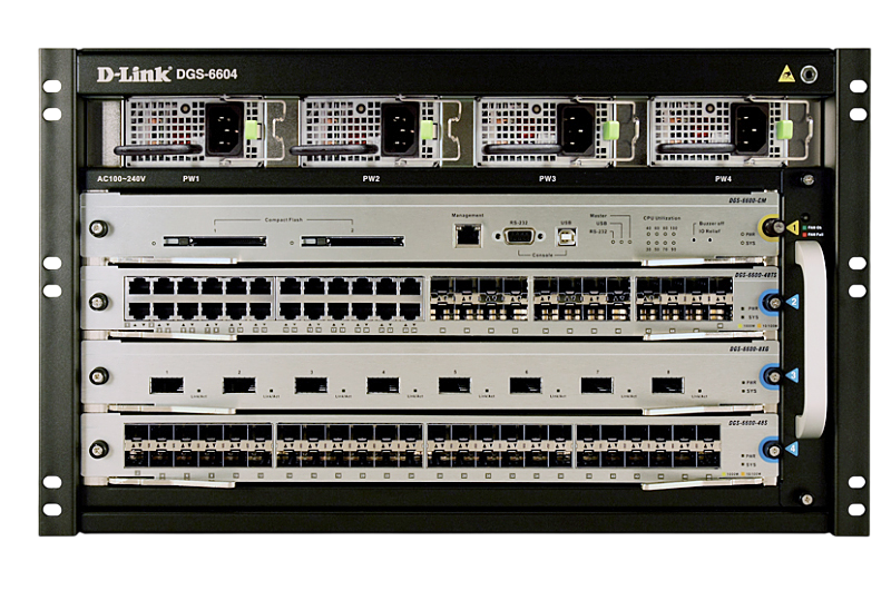 Коммутатор D-Link DGS-6604-SK/A1A, L3, шасси, 4 слота