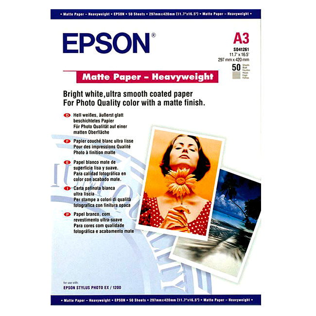Фотобумага Epson C13S041261, A3, 167 г/м², матовая, 50 листов